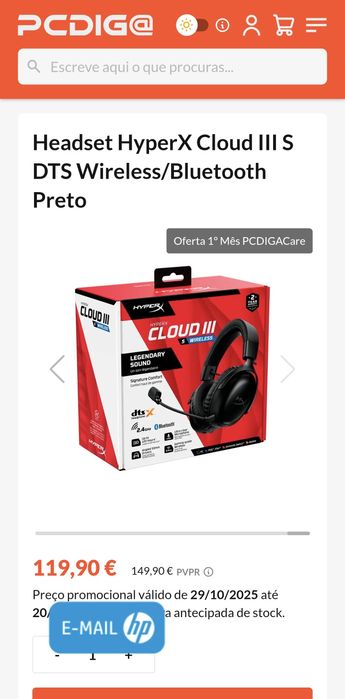 HyperX Cloud III DTS Wireless Preto