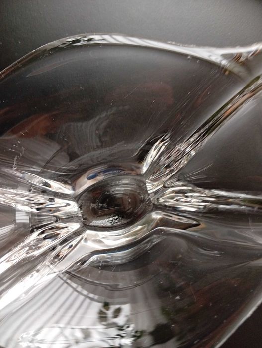 Patera ze szkła kryształowego Val St Lambert lata 60 XX w