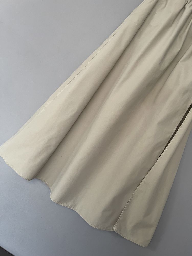 Długa jasna oliwkowa spódnica z rozporkiem Asos r.XXS pasuje do r. M