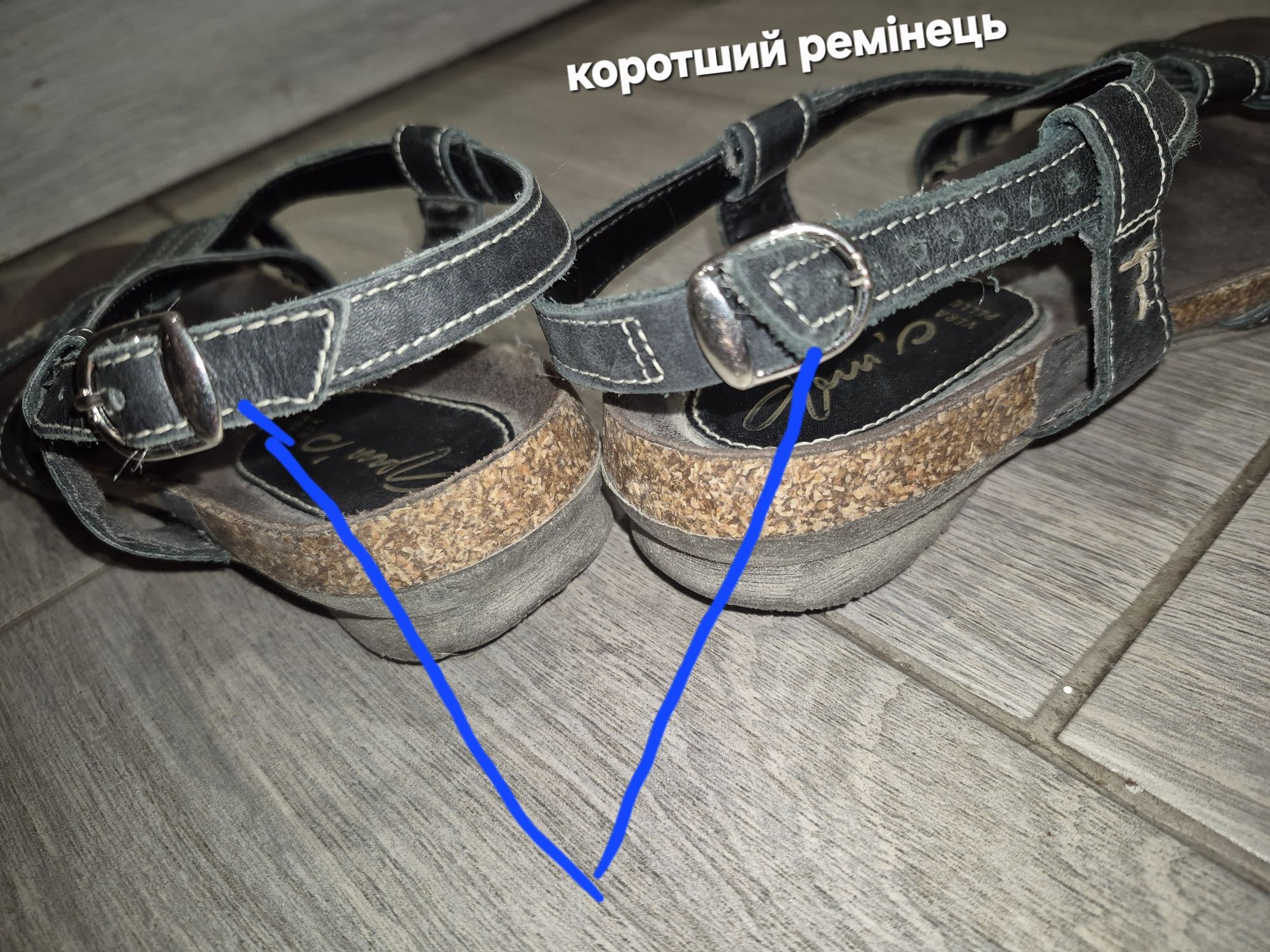 Шкіряні Босоніжки чорні 37 Gem’s shoes