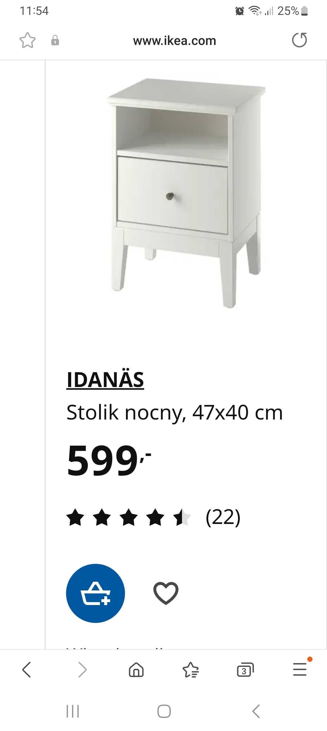 Szafka nocna idanas ikea