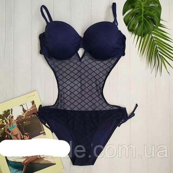 Купальник суцільний темно синій розмір 48