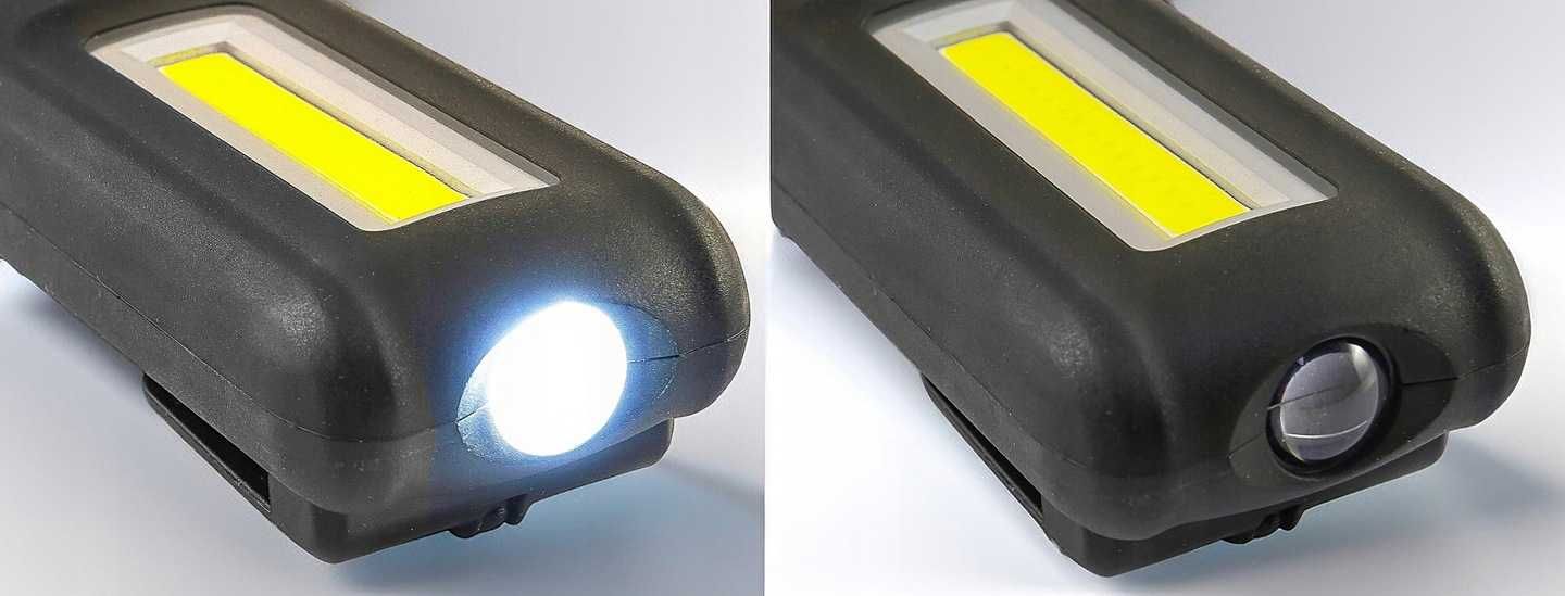 Latarka Akumulatorowa Warsztatowa Robocza LED COB Z Magnesem HAK USB