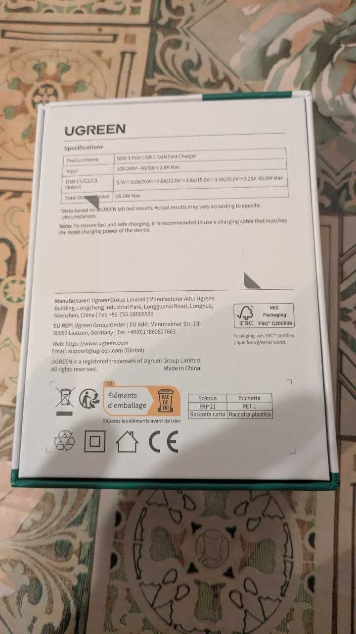 Зарядное Ugreen 65w NEXODE GaN Fast Charger (X556) Нова модель
