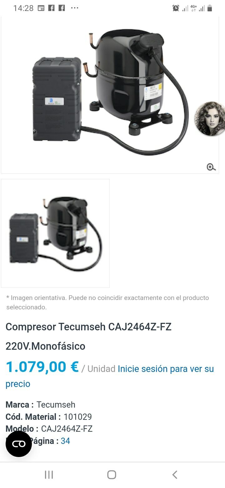 Compressor de 1.5 cv para camara ou vitrine de frio