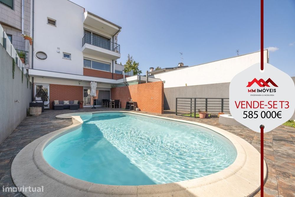 Moradia T3+1 | Maia | Piscina | Terraço | Jardim | Box Fechada