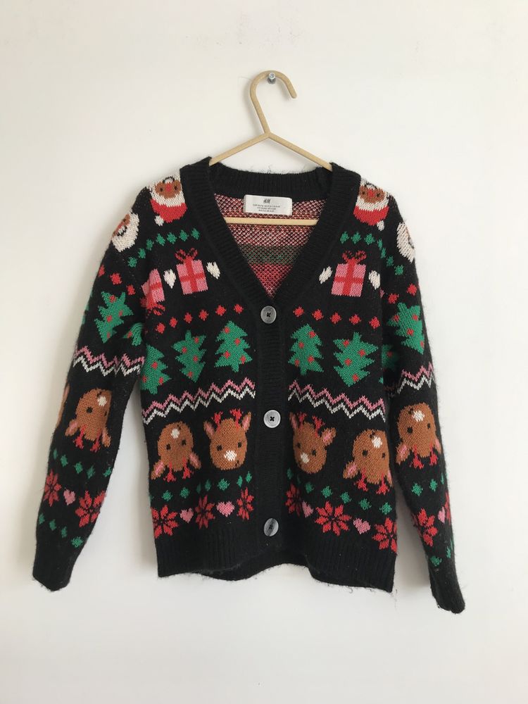 Kardigan sweter świąteczny zimowy H&M 110/116 cm 5/6 lat