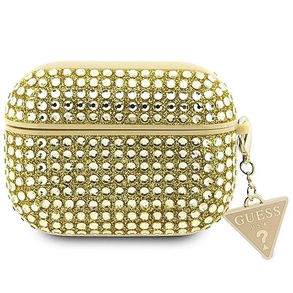 Etui Guess Rhinestone Triangle Charm na AirPods Pro 2 - złote