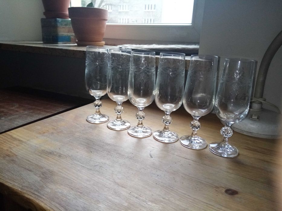 Kieliszki do szampana czeski kryształ szt. 6