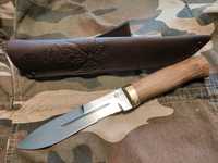 Nóż ręcznie robiony Jermak stal 65x13 55-57 HRC skórzana pochwa