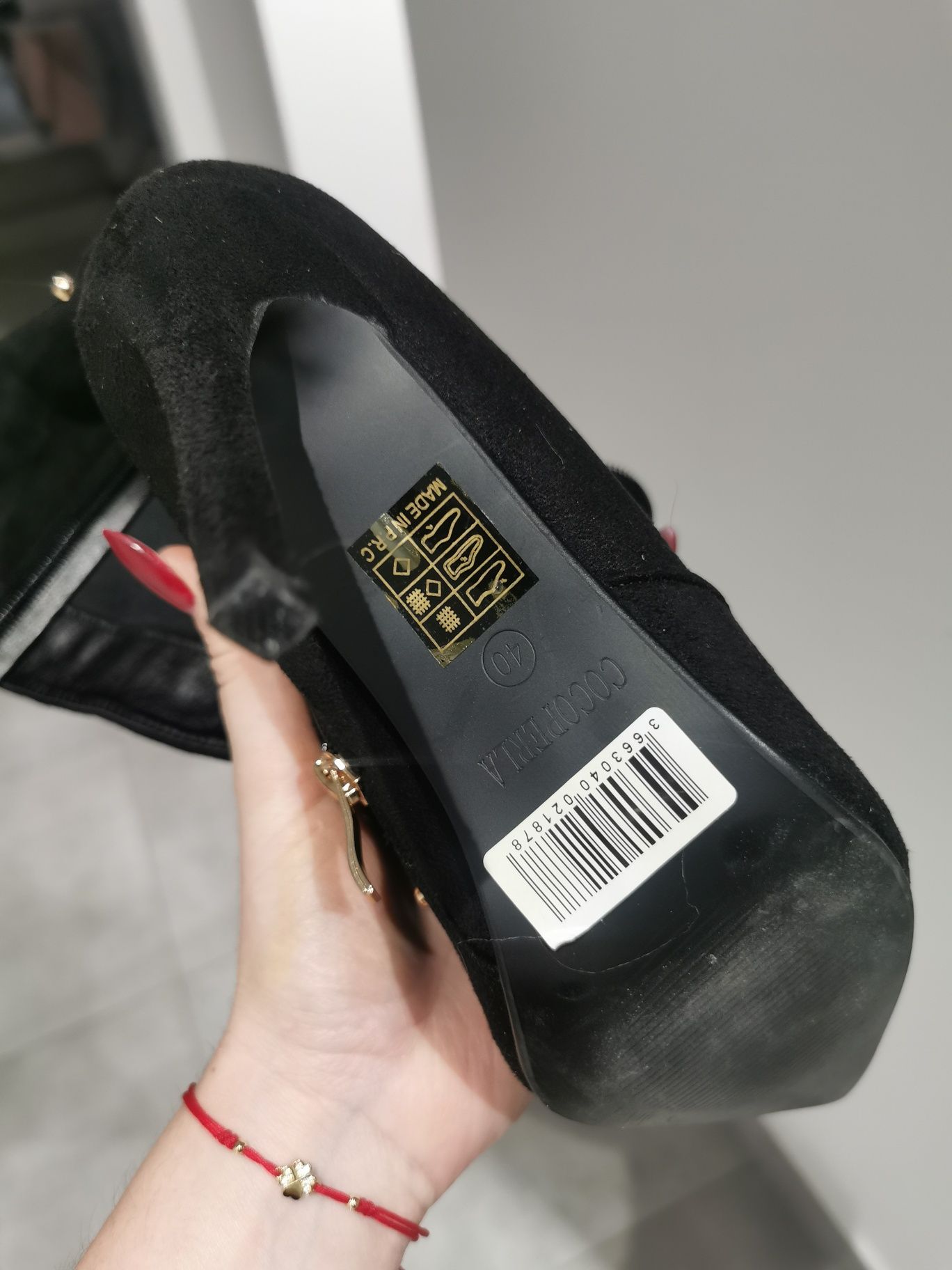 Kozaki botki szpilki czerni złote NOWE