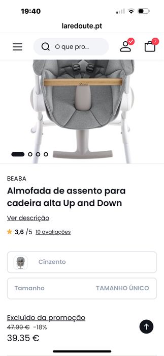 Cadeira refeição bebé Beaba pouco uso