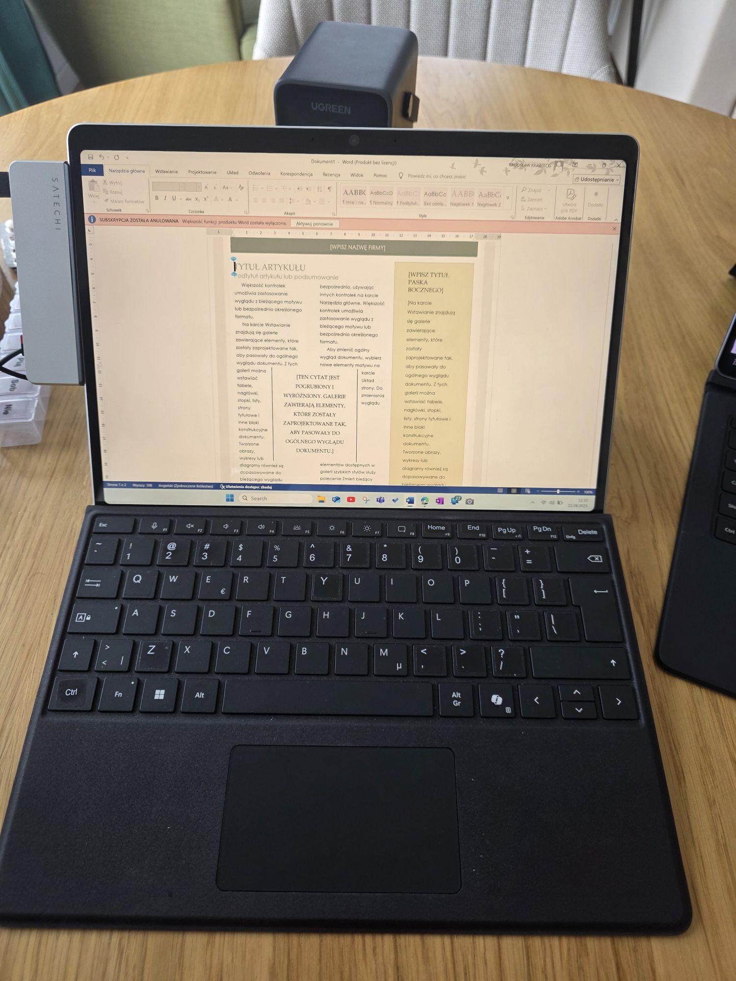 Microsoft surface 11 pro snapdragon 12 mies. gwar.