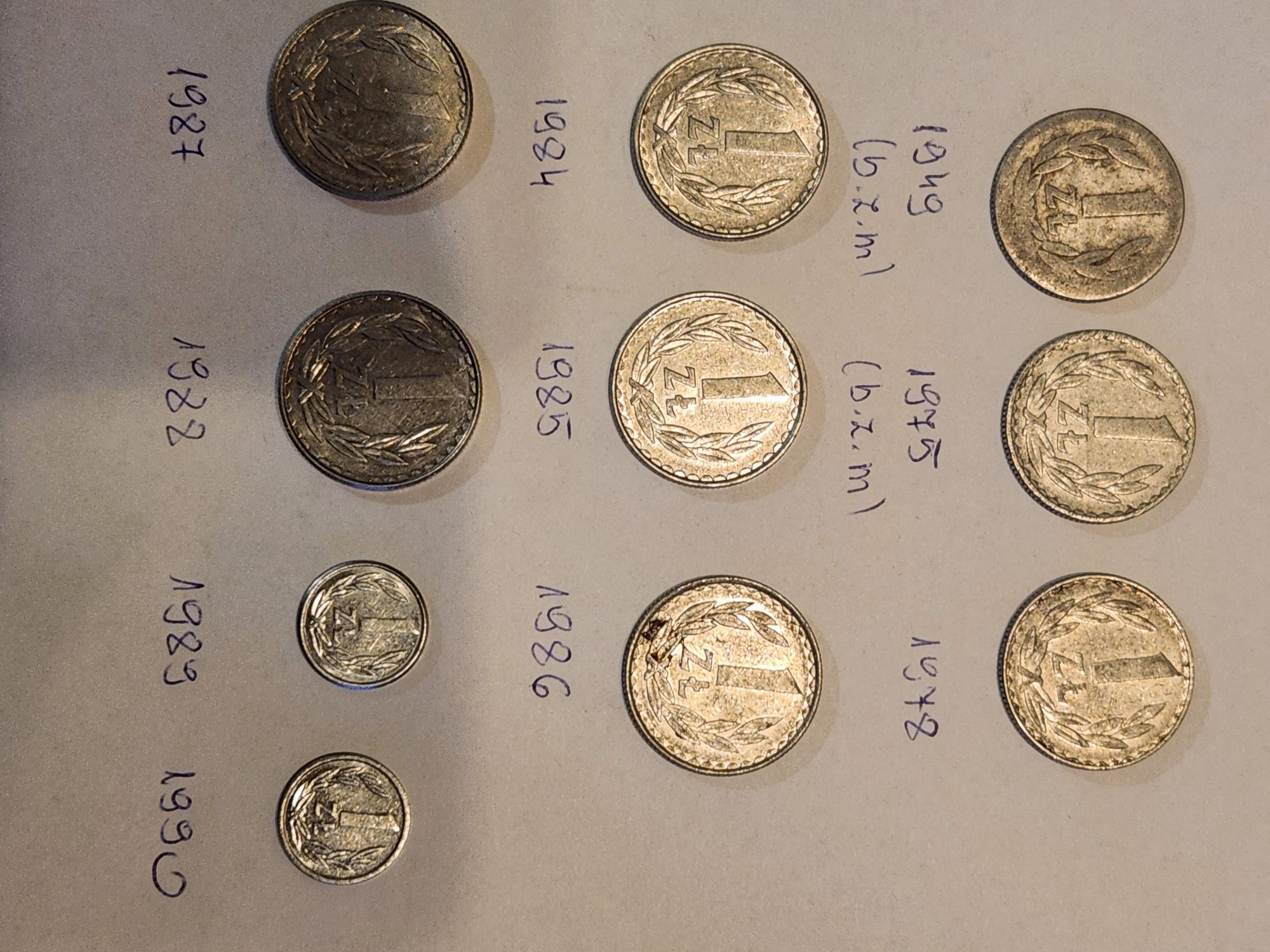 1 zł od 1949 r do 1990 r./ zestaw 10 szt/