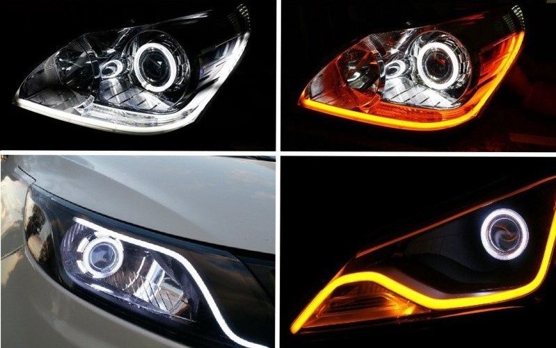 Crystal LED DRL, ДХО с бегущим или мигающим поворотом кристалы гибкие