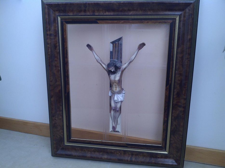 Quadro antigo com imagem de Cristo