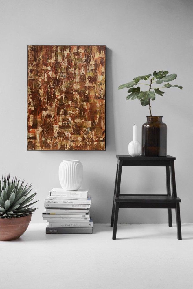 Quadro Pintura abstrato “Brown paradise” - 60x80 cm