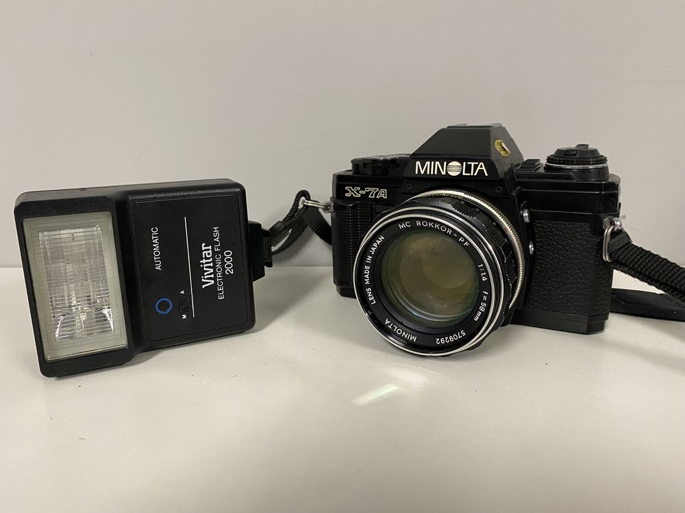 Minolta X-7A - 50mm f1.4, aparat analogowy, zadbany, vintage