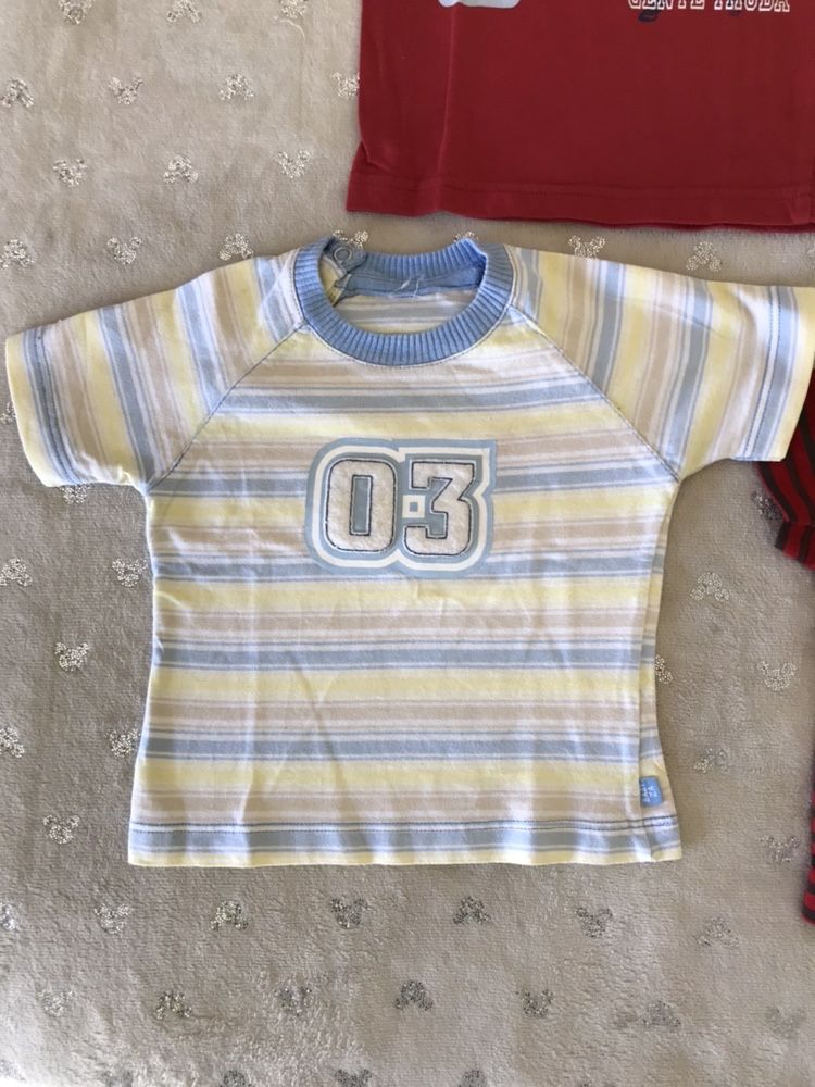 Conjunto 4 t-shirts de menino 3-6 meses