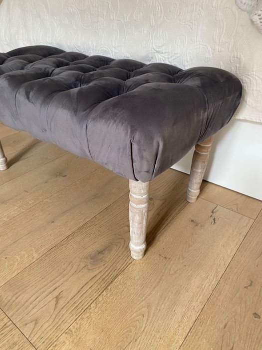 Siedzisko puf ława szara welurowa