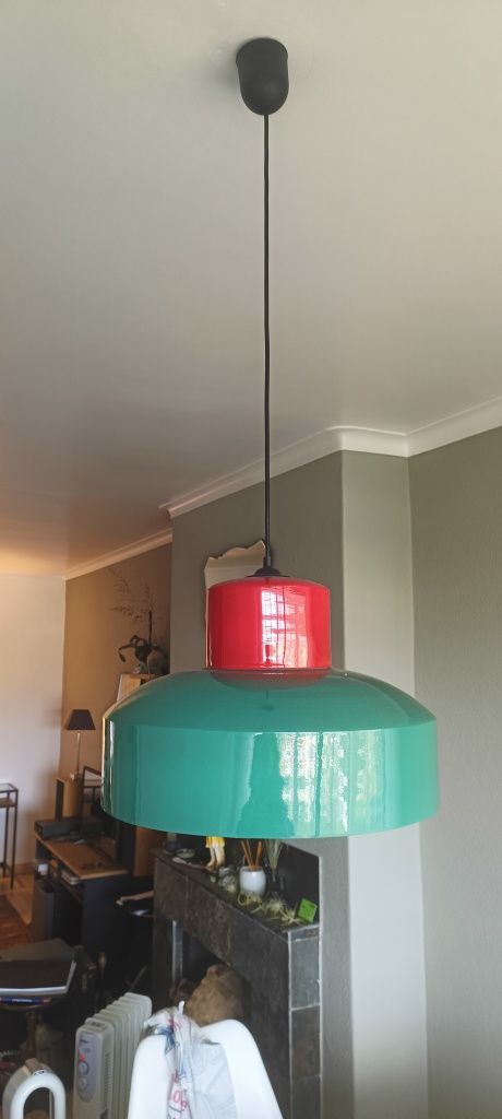 Candeeiro de teto, bambu, pintado, impeccavel