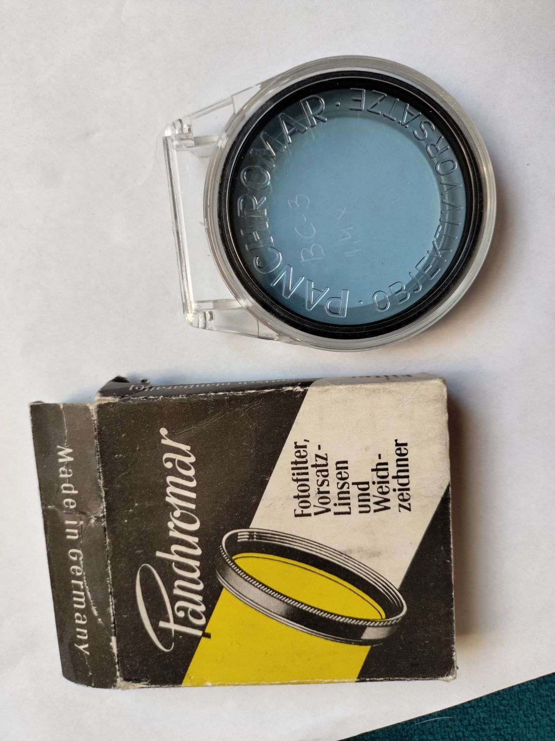 Filtr foto Panchromar jasny niebieski BC3 1,4x M58x75 made in DDR