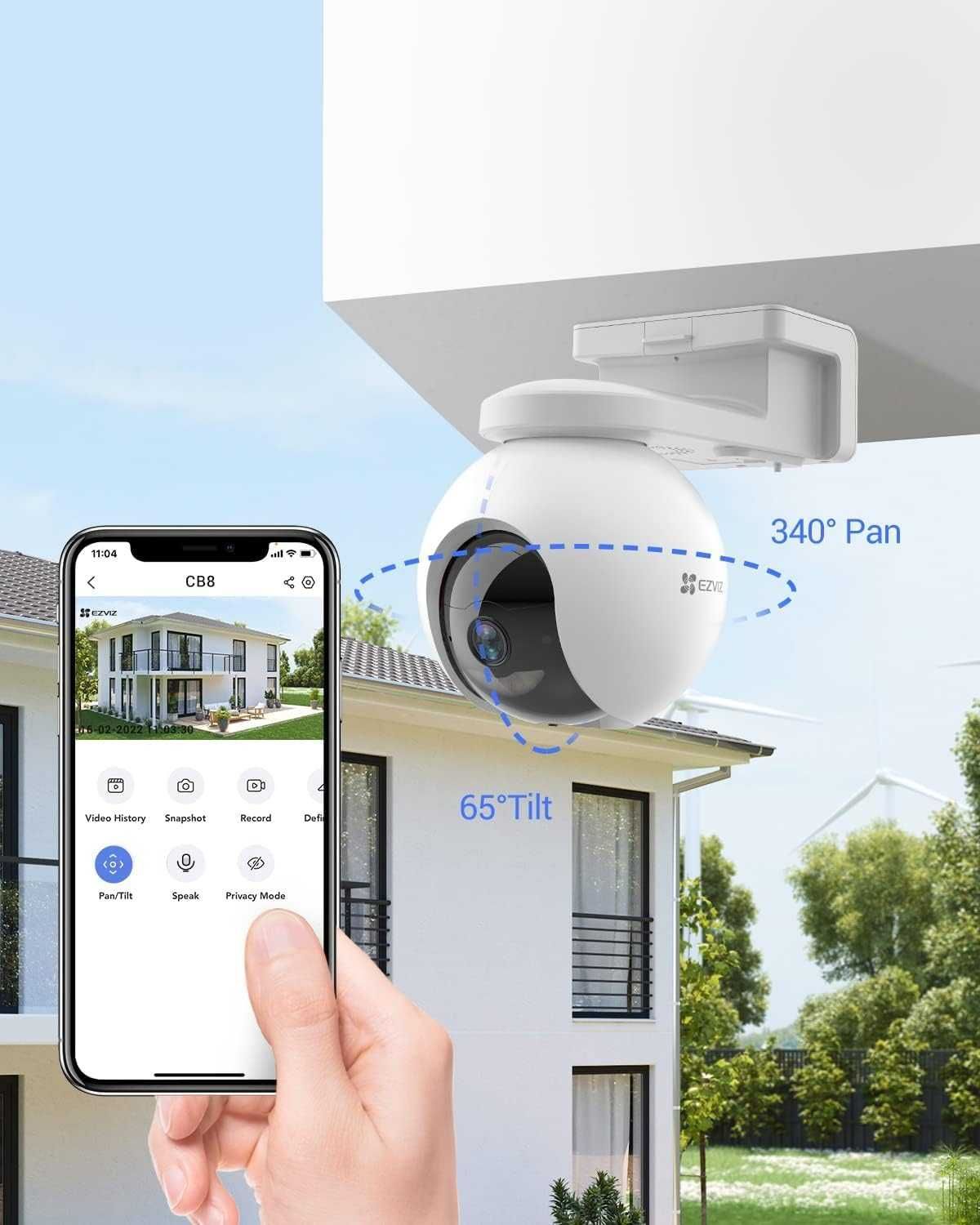 Bezprzewodowa zewnętrzna kamera ezviz CB8 KIT 2K  WiFi, słoneczna