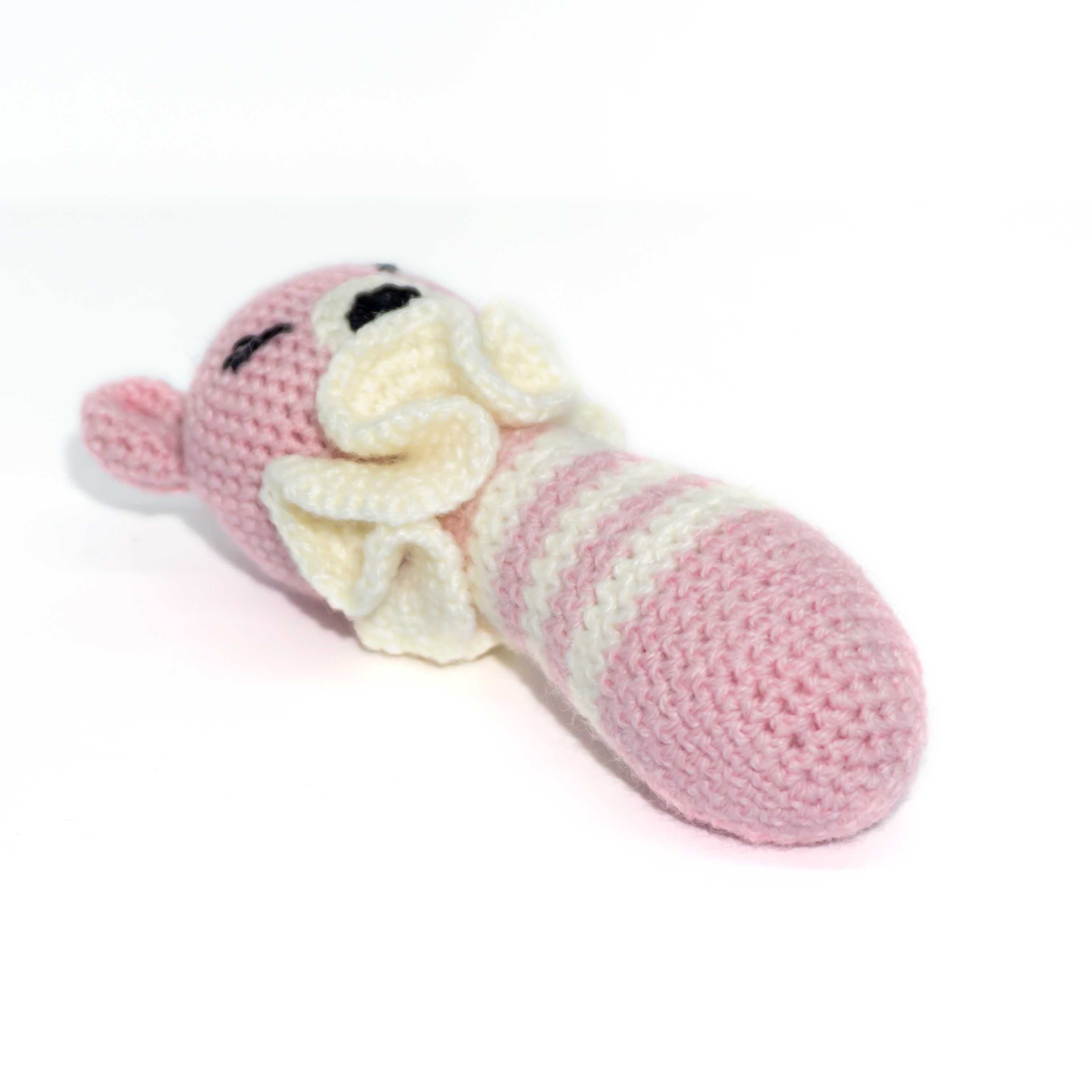 Chocalho para menina Ursinho #Bebé #Rosa #Amigurumi