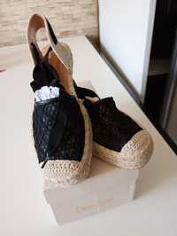 NOWE DeeZee Czarne espadryle płaskie One More, rozmiar 37, dl wk 23,5