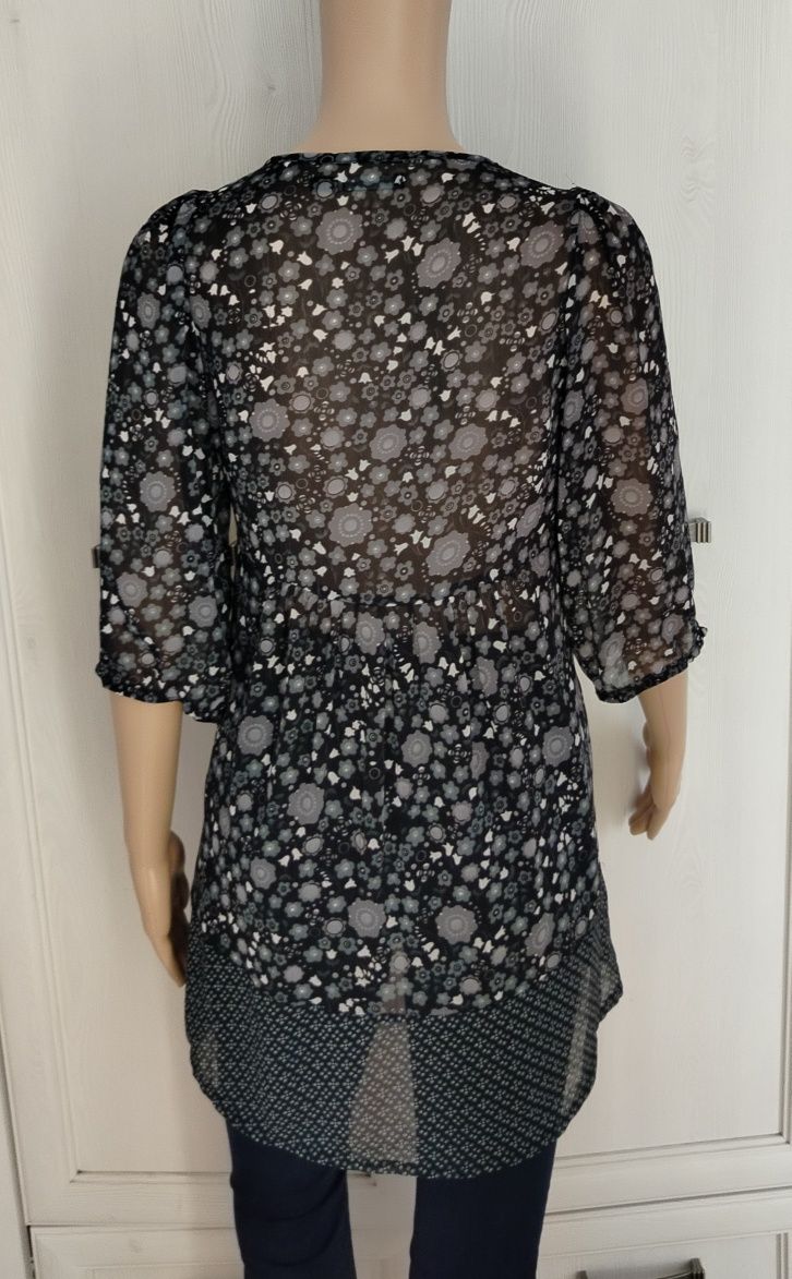 XS S M oversize atmosphere tunika plażowa vintage hippie etno szyfon