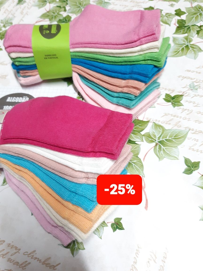 14 pares de meias em algodão para bebé