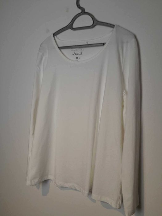 Biała bluzka damska z długim rękawem XL 46/58