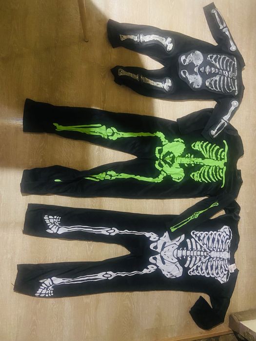 Хеллоуин хэллоуин  костюм платье скелет от 3-12 лет комбенезон