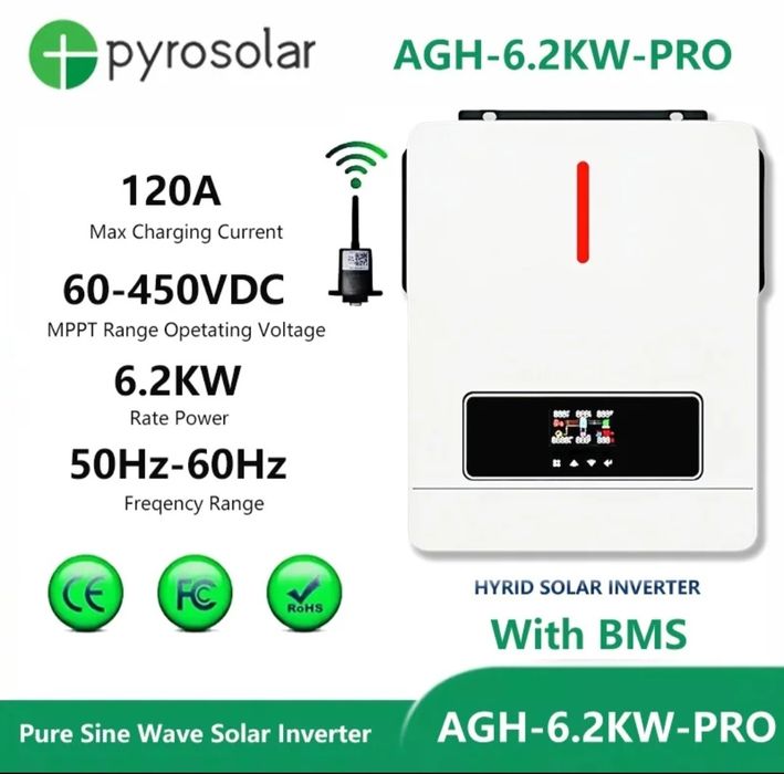 Гібридний сонячний інвертор Pyrosolar 6.2 kWt 48V