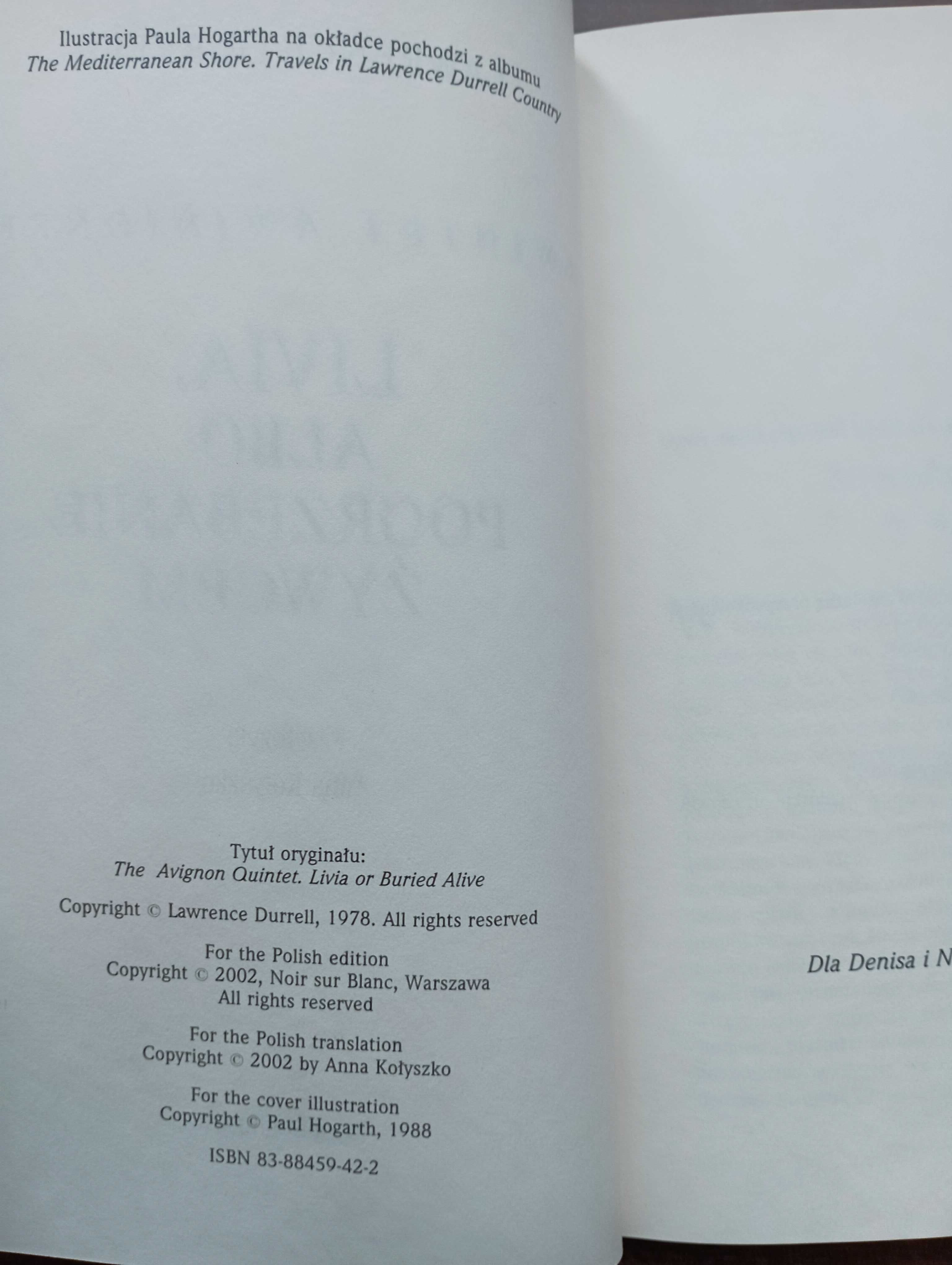 Livia albo pogrzebanie żywcem Lawrence Durrell