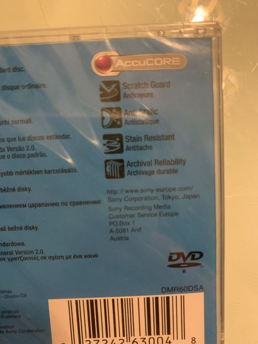 SONY 8cm DVD-R GRAVÁVEL DUPLA FACE 60min 2.8GB DMR60A-BT NOVO LACRADO!