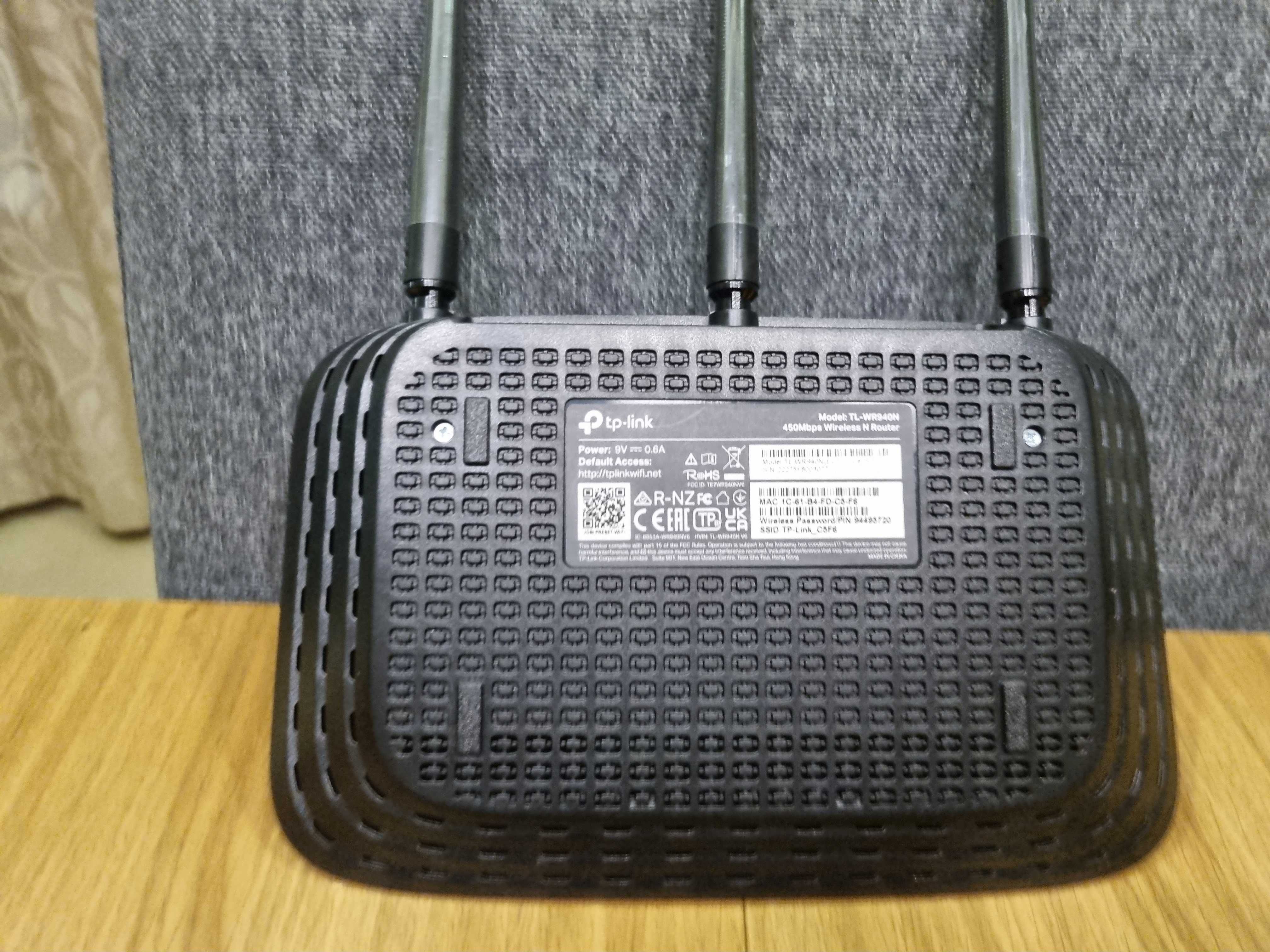 Bezprzewodowy router, standard N, 450Mb/s, Tp-Link TL-WR940N, sn. C5F6