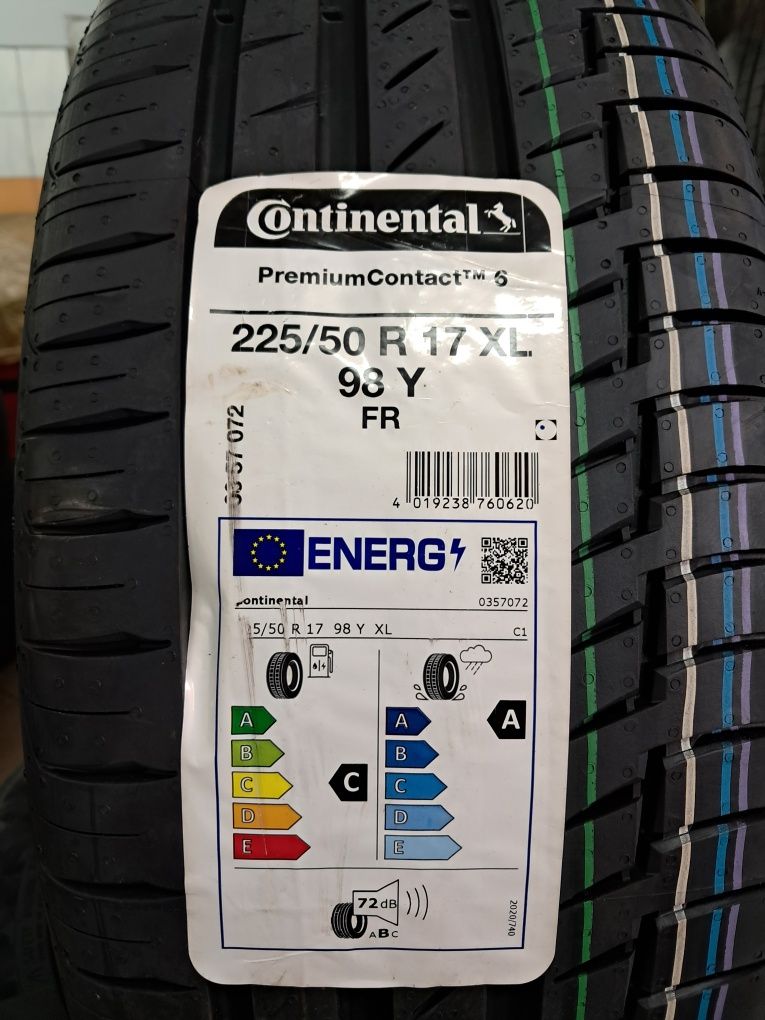 Opony 4x 225/50R17 Continental PremiumContact 6 XL Lato Nowe Demo
