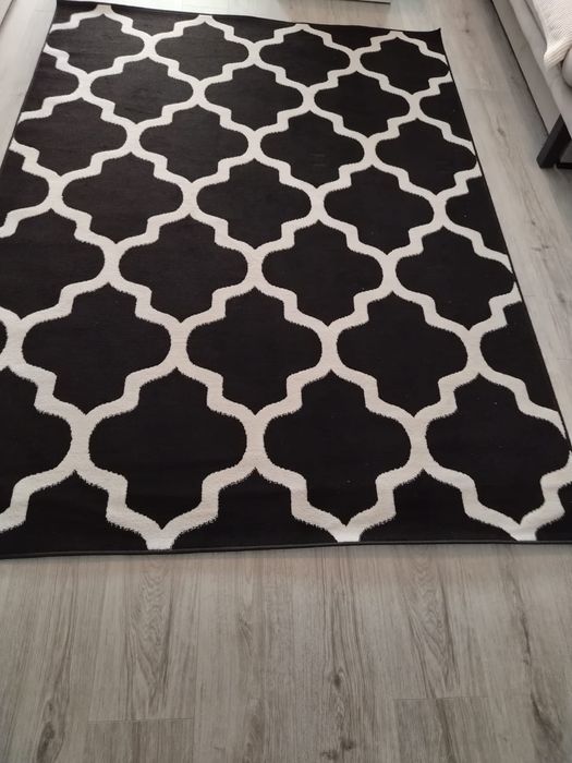 Dywan czarny Marokańska koniczyna 160x220