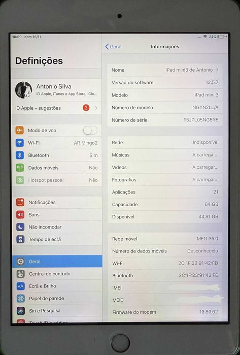 Ipad Mini 3 wi-fi e 4G