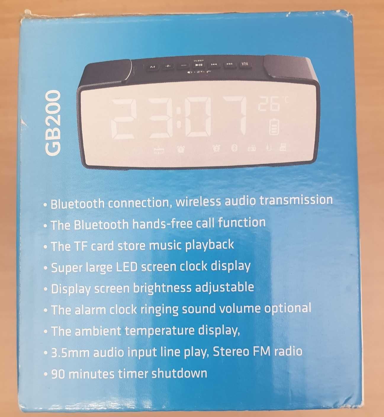 Radiobudzik elektroniczny Bluetooth z termometrem