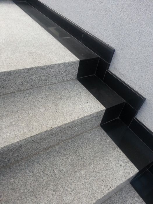 Stopnie Granitowe Schody Szary Granit 150x33x2cm Płomień jak Strzegom