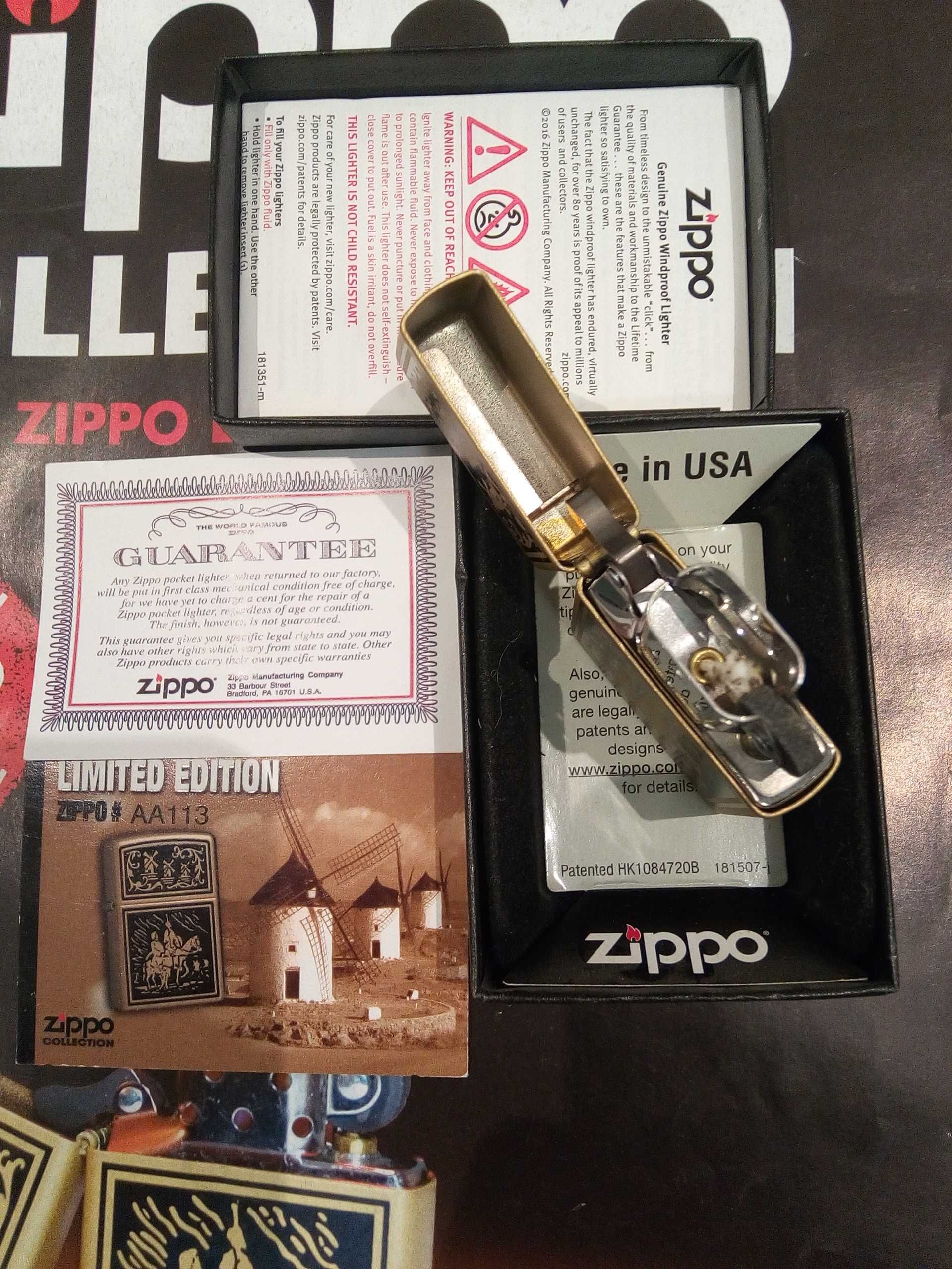 Интересная коллекционная оригинальная Zippo с каталожным буклетом.