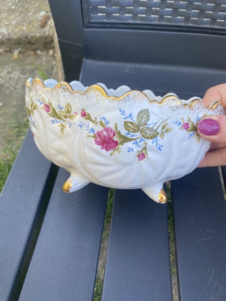 Porcelanowa misa miska gondola Chodzież Iwona kwiatki vintage