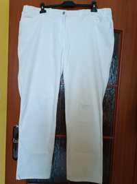 Spodnie białe z wysokim stanem bawełna