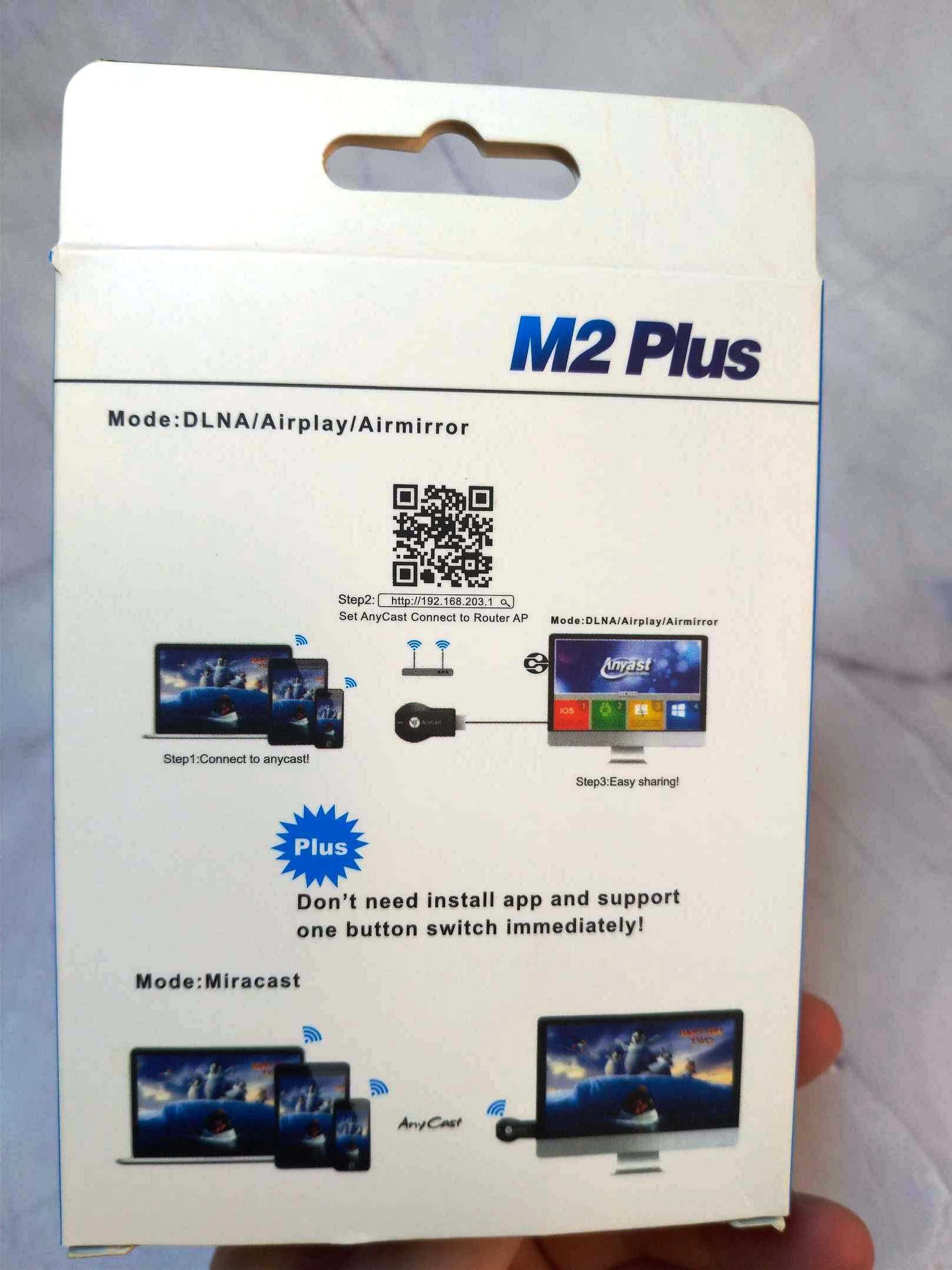 WiFi медіаплеєр транслятор Any Cast Miracast M2 Plus HDMI