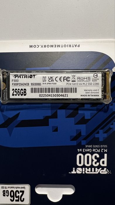 SSD накопичувач Patriot P300 M.2 256GB PCIe NVMe (P300P256GM28)