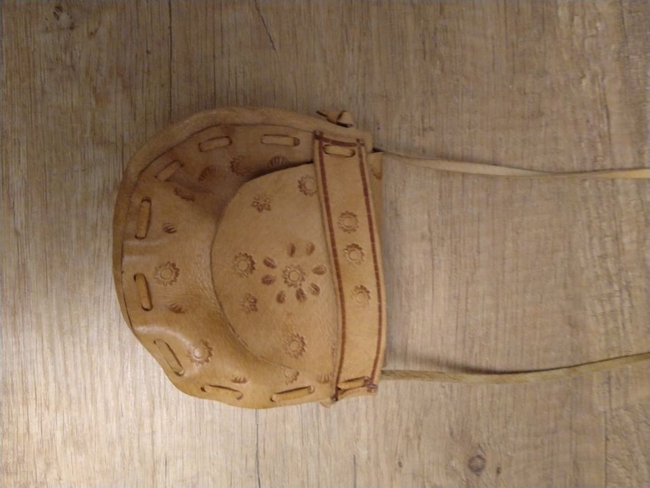 Mała torebka skórzana góralska