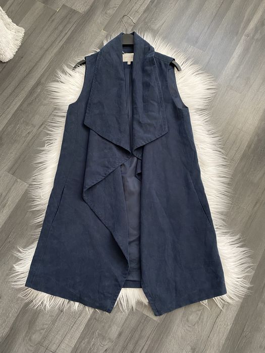 Hobbs London S 36 lyocell 100% granatowa kamizelka bezrękawnik