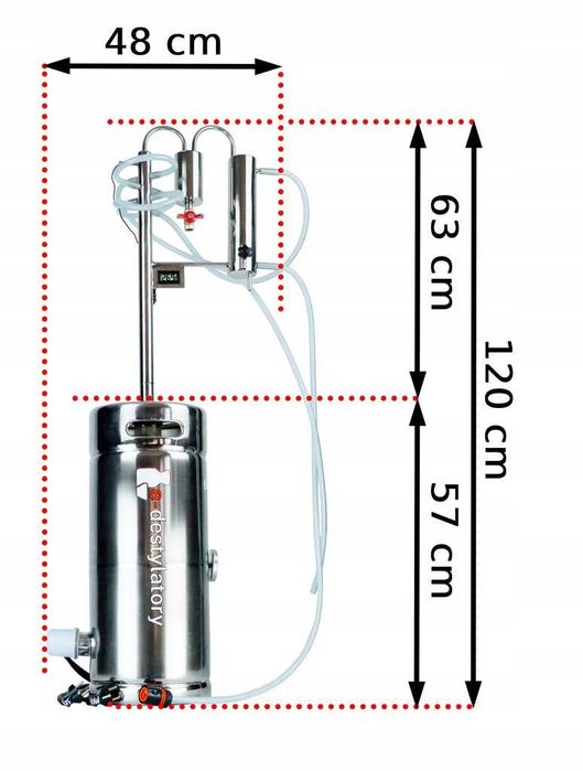 Destylator Elektryczny na beczce KEG wraz z Kolumną ZIMNE PALCE
